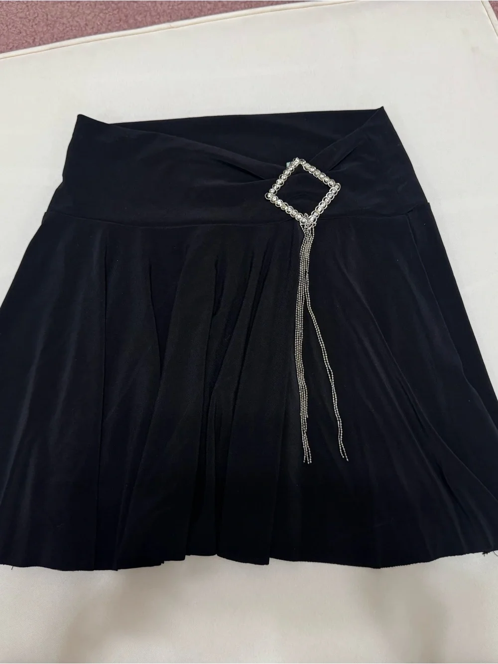 Med black short mini skirt y2k emo gothic rhinestone skater punk gothic outfit